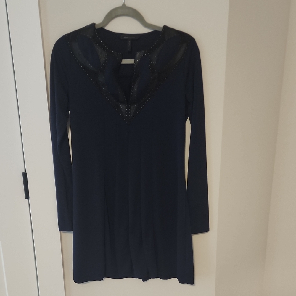 BCBGMaxAzria Navy Long Sleeve Dress